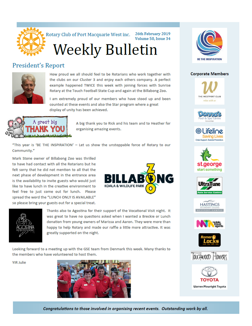 Port West Rotary Bulletin - Issue 34